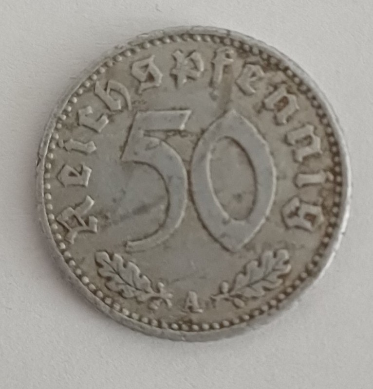 Монета 50 рейхспфеннінгів ІІІ рейх, 1941 р. Німеччина