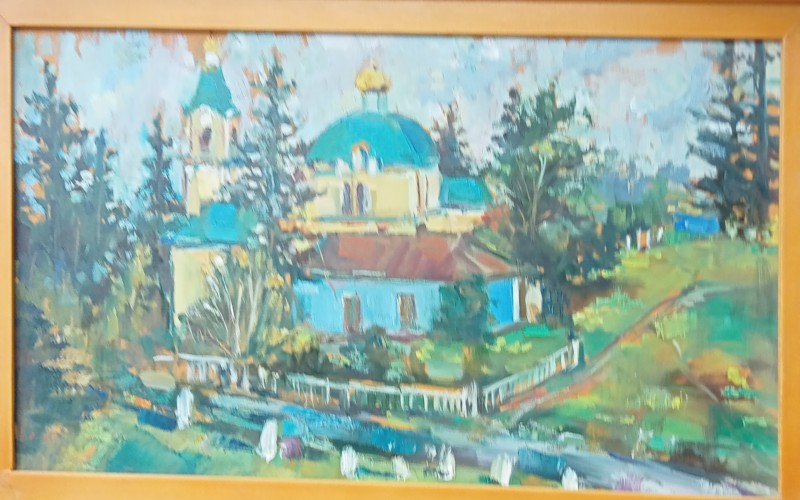 Картина Ірини Крамаренко "Храм в селі Пужайкове.