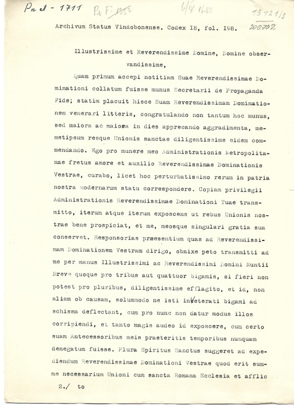 Archivum Status Vindobonense. Codex 18, fol. 198