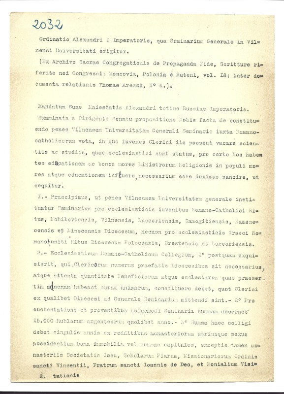 Ex Archivo Sacrae Congregationis de Propaganda Fide. Scritture riferite nei Congressi: Moscovia, Polonia e Ruteni Vol. 18: inter documenta Relationis Thomae Arezzo, № 4