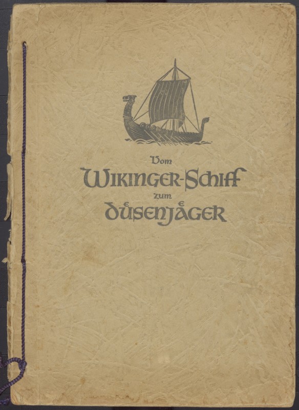 Альбом для наклеювання колекційних карток «Vom Wikinger-Schiff zum Düsenjäger» та 6 окремих ілюстрованих карток. Німеччина.