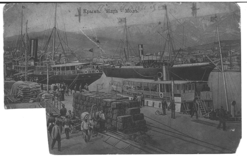 Поштова картка. «Крымъ. Ялта – Молъ»