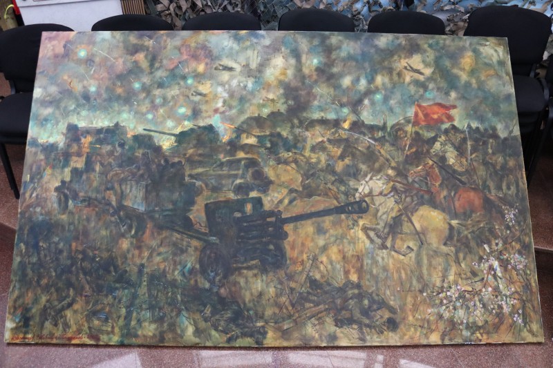 Картина «Фатальний прорив» (у багетній рамі). Худ. Вінтаєв Ю.М., Ковтун В.І., Погорєлов І.М.