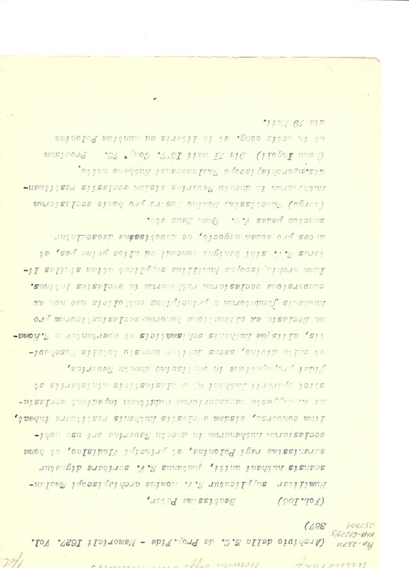 Archivio della S. C. de Prop. Fide. Memoriali del 1624 ed ultimi sei mesi del 1623. Vol. 387. (Архів Святої Конгрегації Пропаганди Віри. Спогади за 1623 - 1624 р.