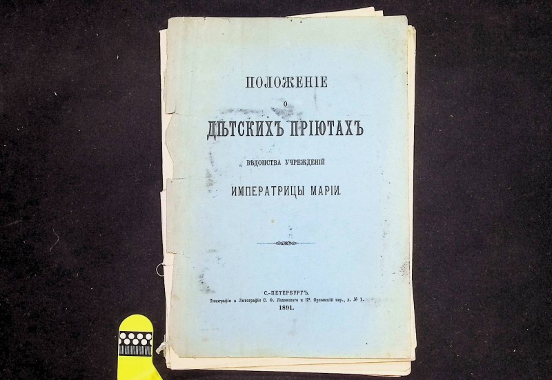Брошура "Положение о детских приютах Императрицы Марии", СПб., 1891. – 55 с.