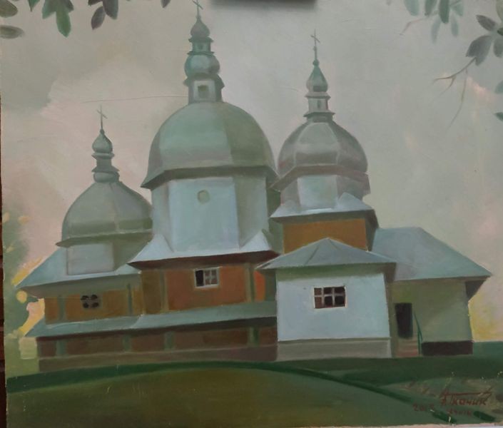 Картина.  «Церква в с. Жукові, де був парохом Сильвестр Лепкий»