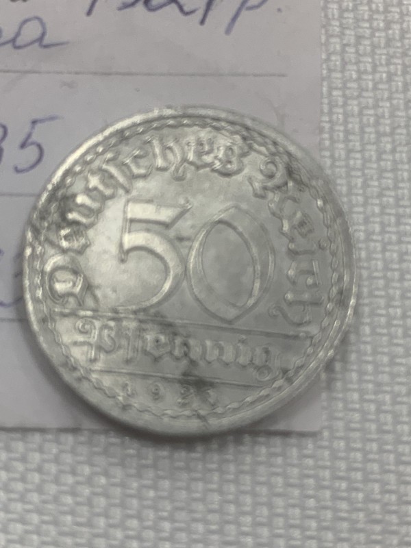 Монета 50 Pfennig 1921 року